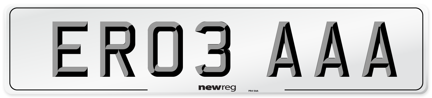ER03 AAA Number Plate from New Reg